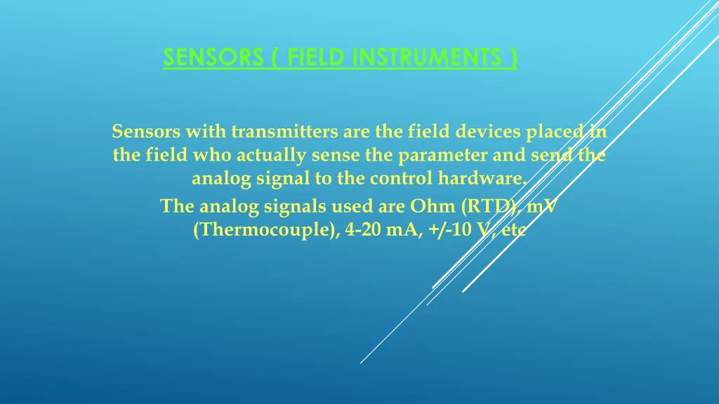 sensors field instruments