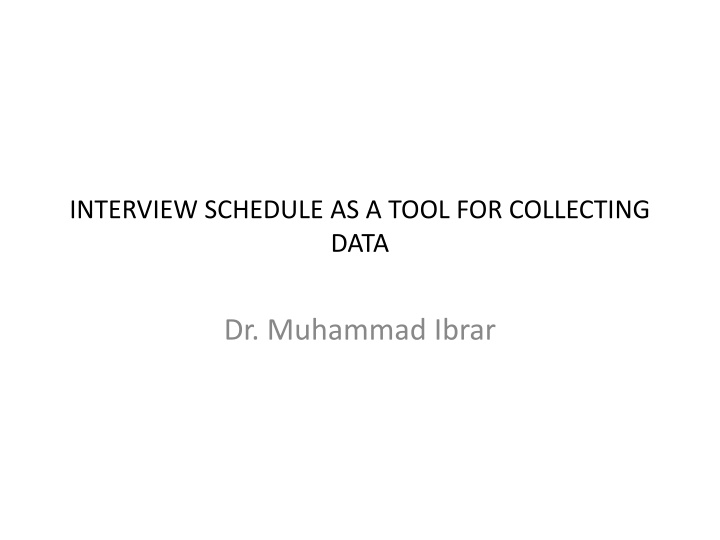 interview schedule as a tool for collecting data