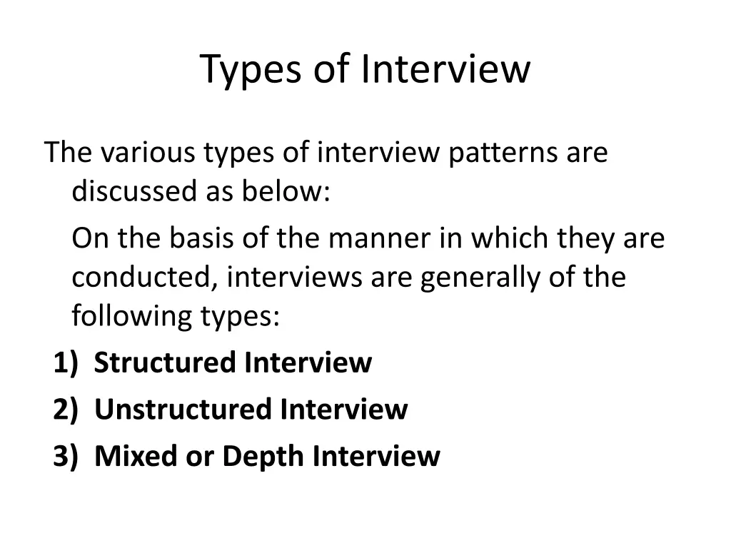 types of interview