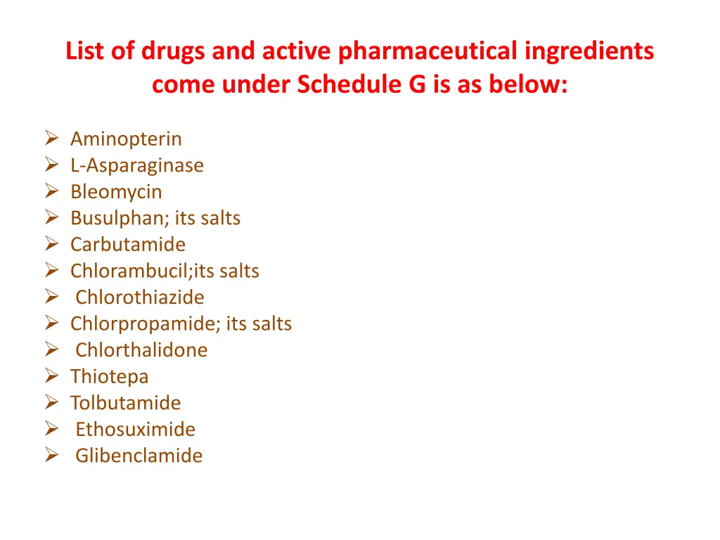 list of drugs and active pharmaceutical