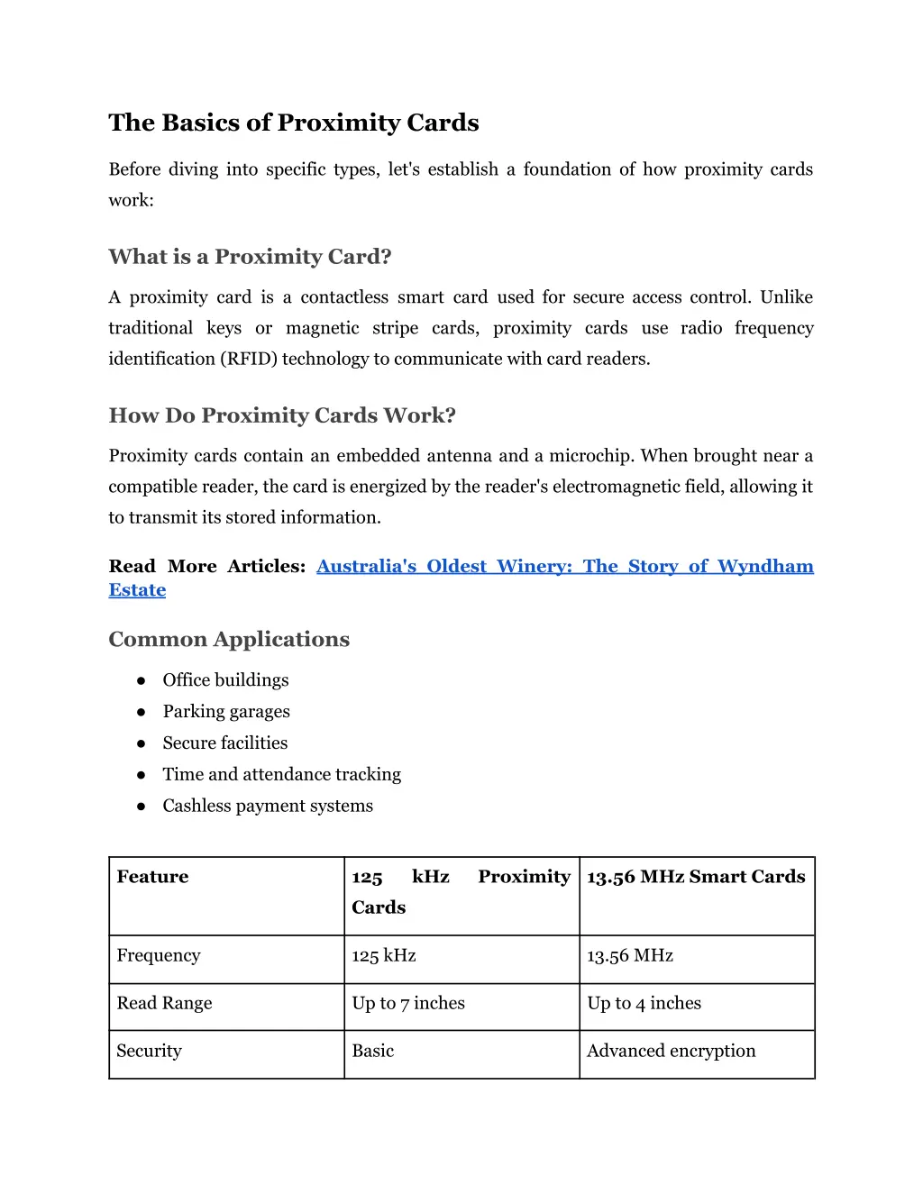 the basics of proximity cards