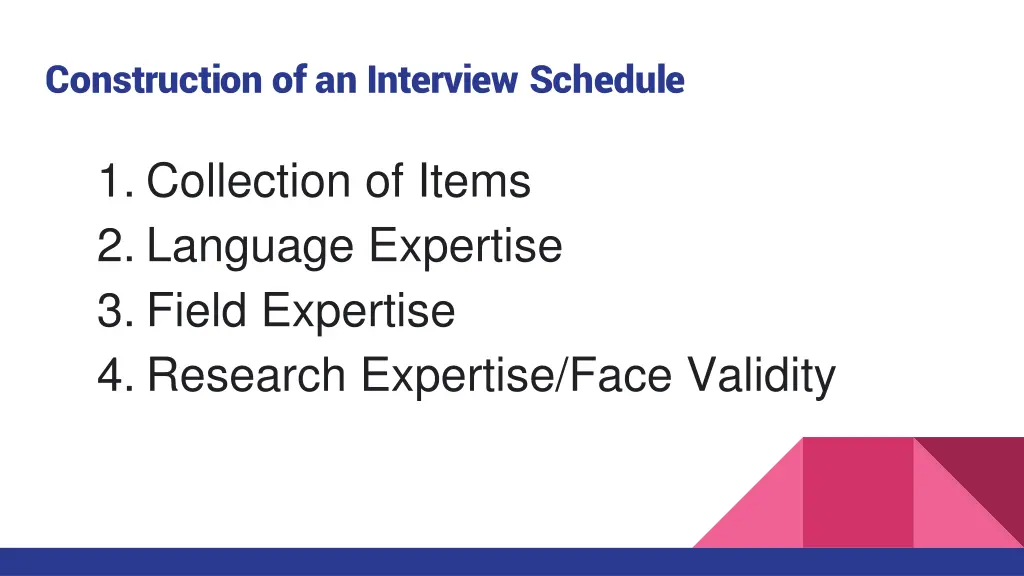 construction of an interview schedule