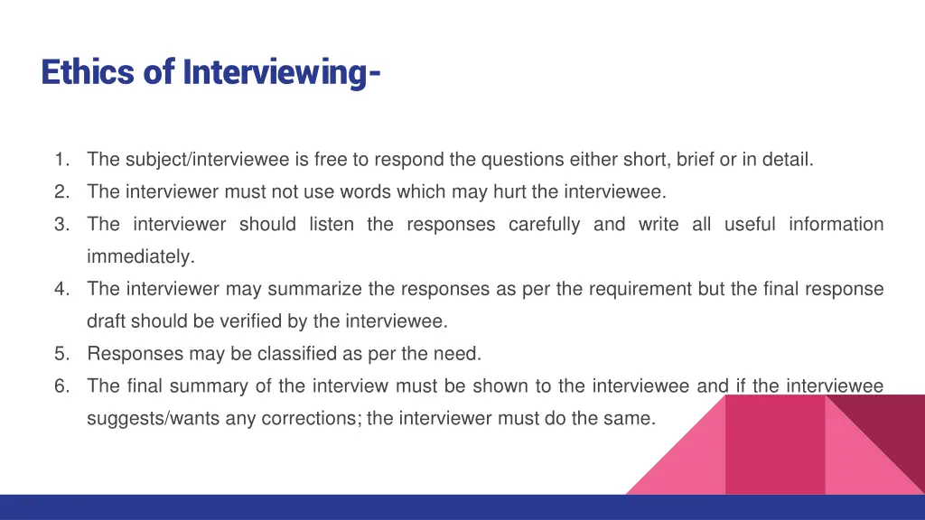 ethics of interviewing