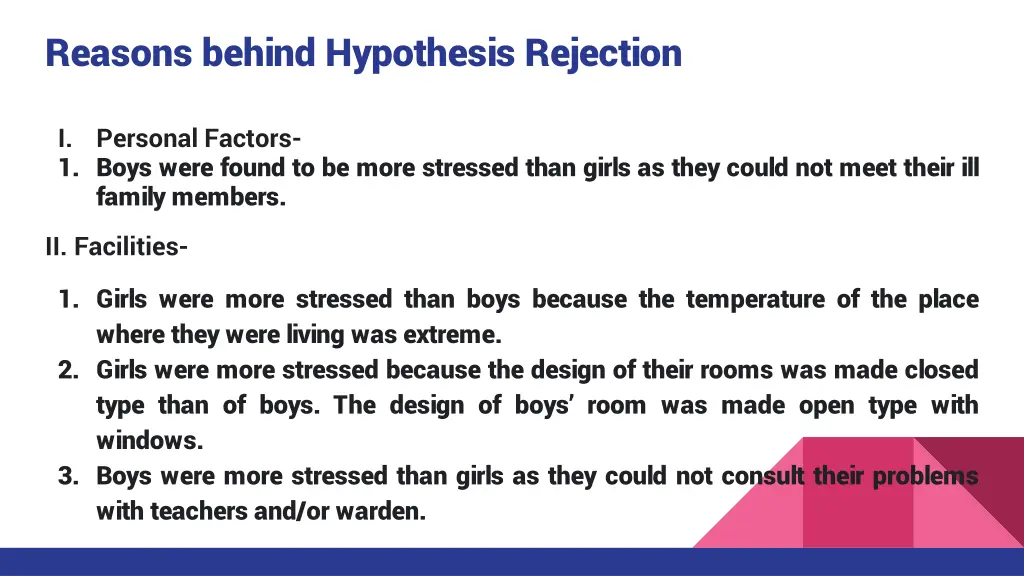 reasons behind hypothesis rejection