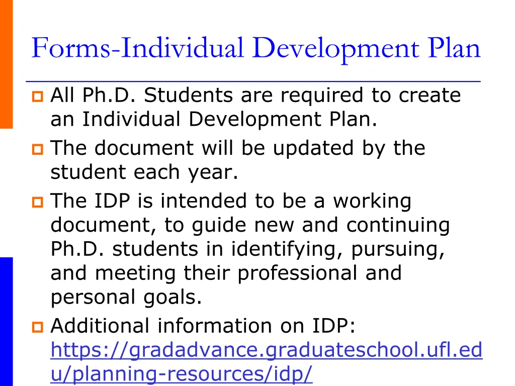 forms individual development plan