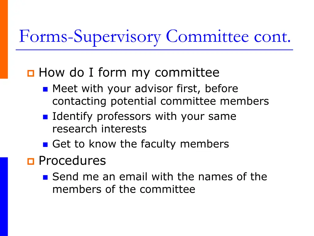 forms supervisory committee cont