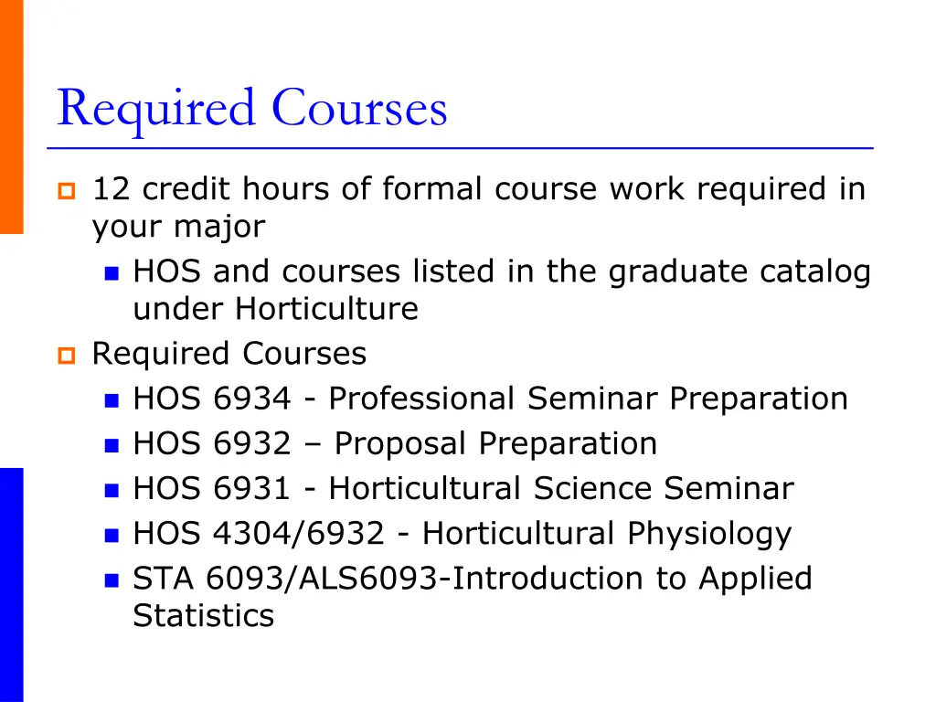 required courses