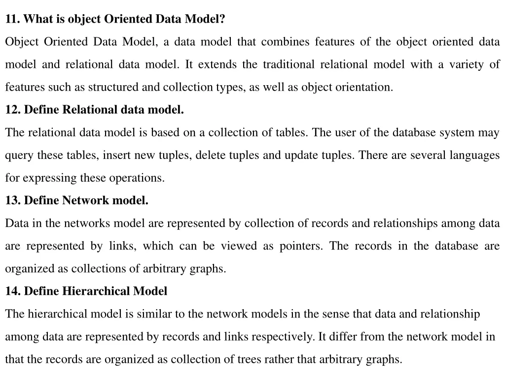 11 what is object oriented data model