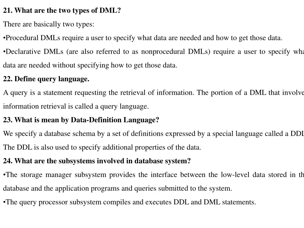 21 what are the two types of dml