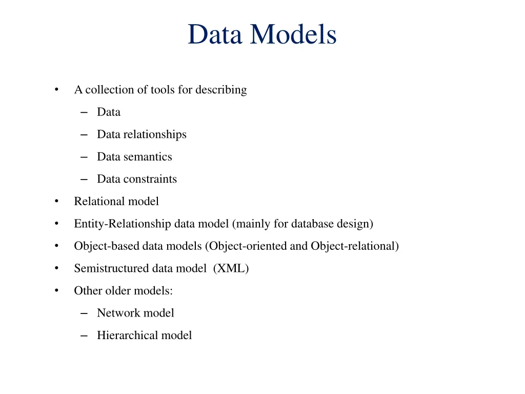 data models