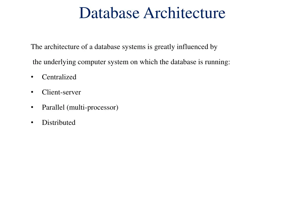 database architecture