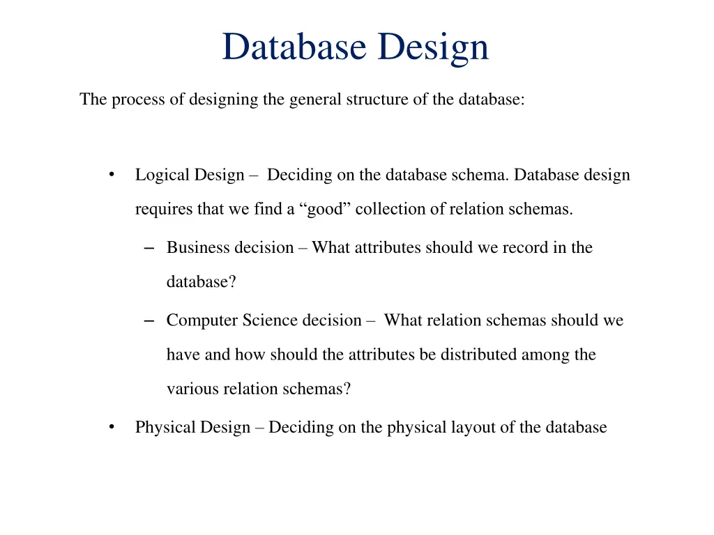 database design