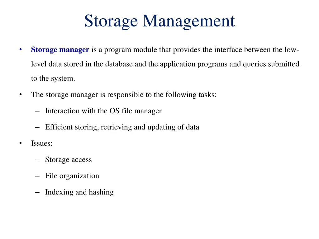 storage management