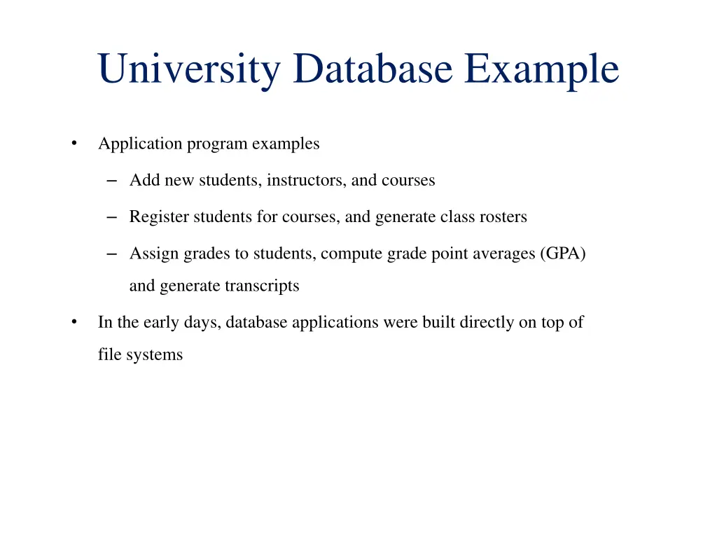 university database example