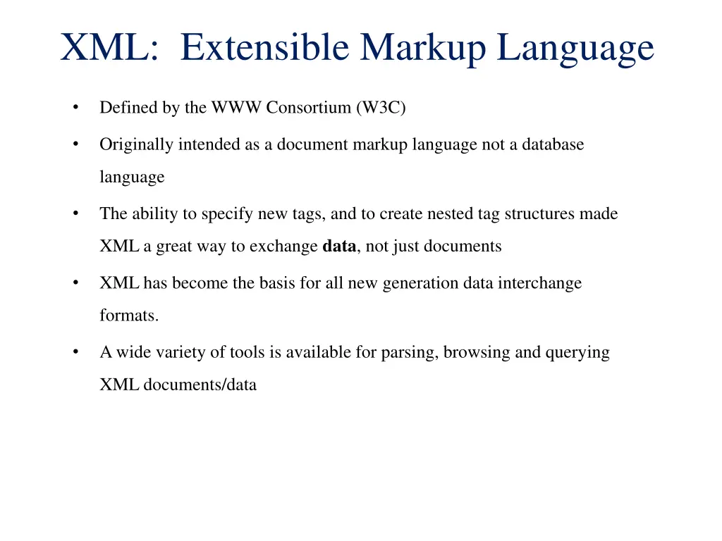 xml extensible markup language