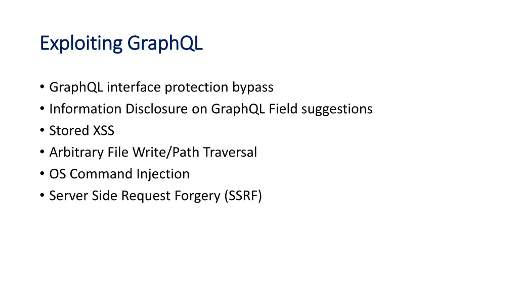 exploiting graphql exploiting graphql