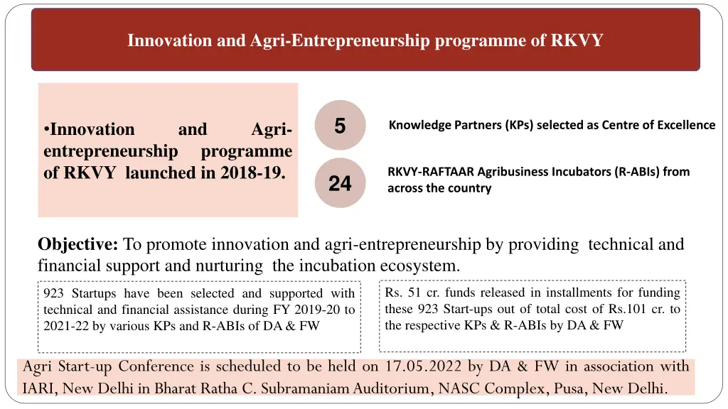 innovation and agri entrepreneurship programme