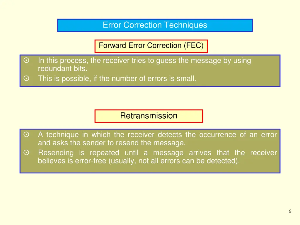 error correction techniques