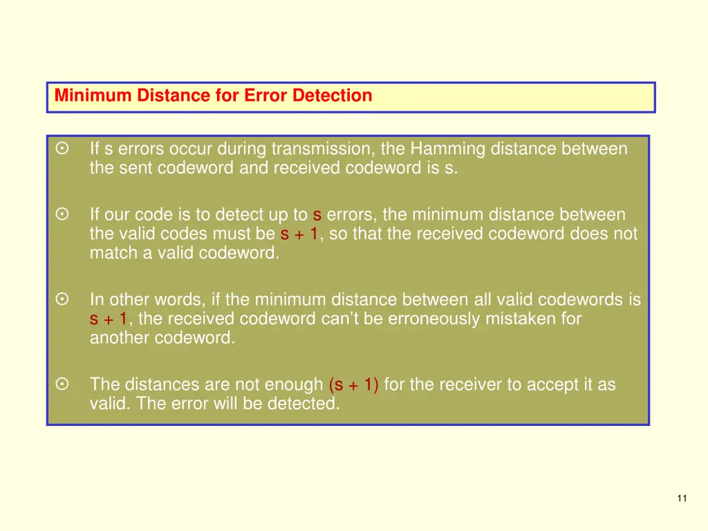 minimum distance for error detection