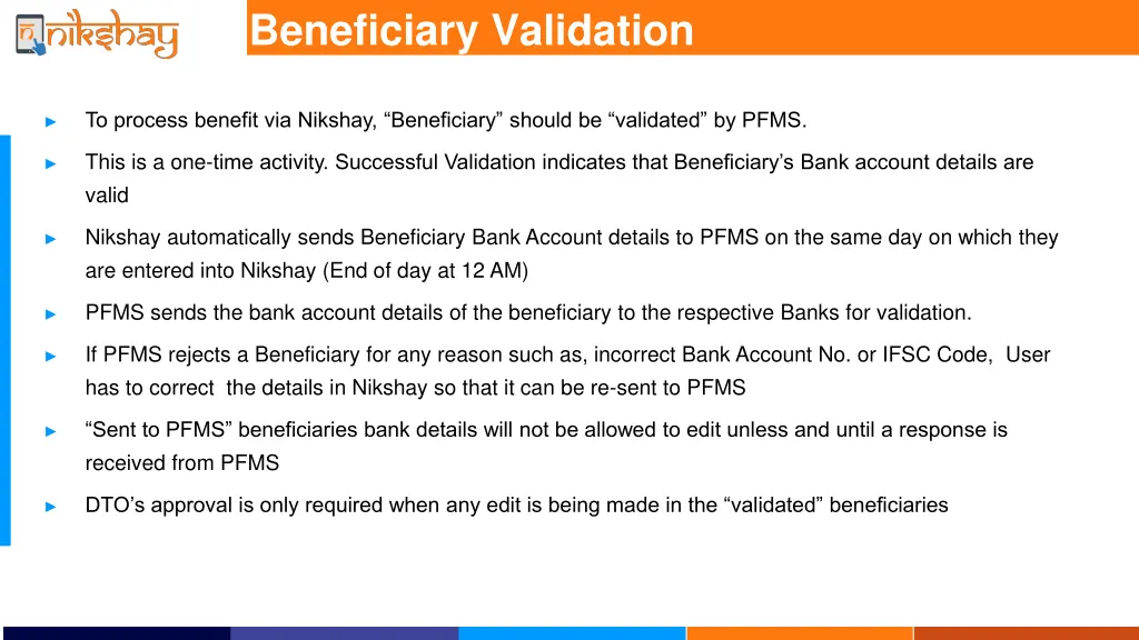 beneficiary validation