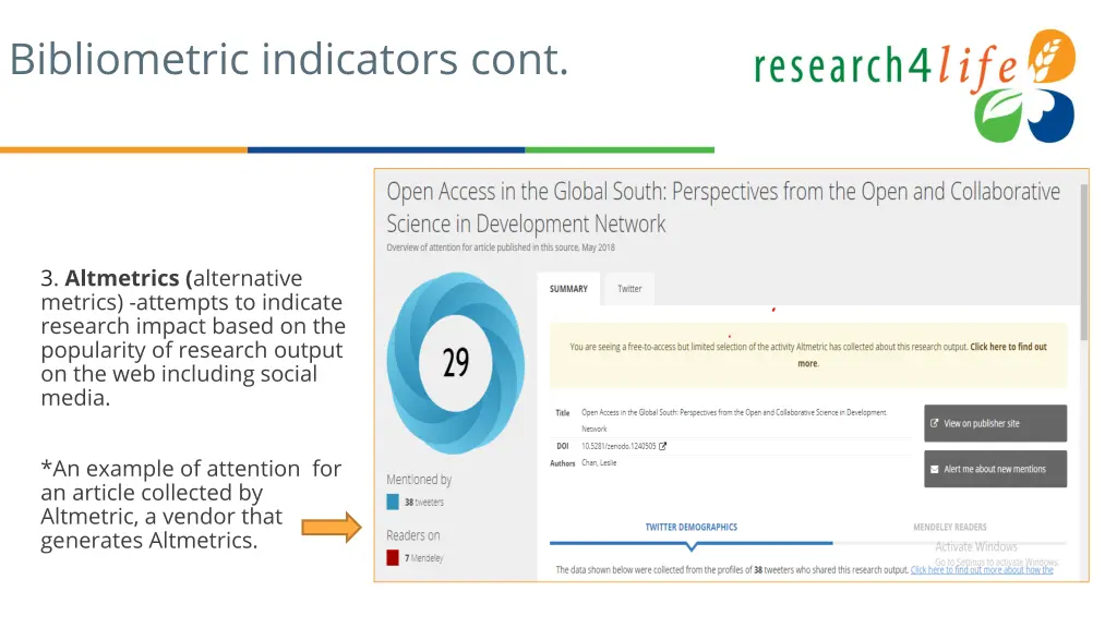 bibliometric indicators cont 1