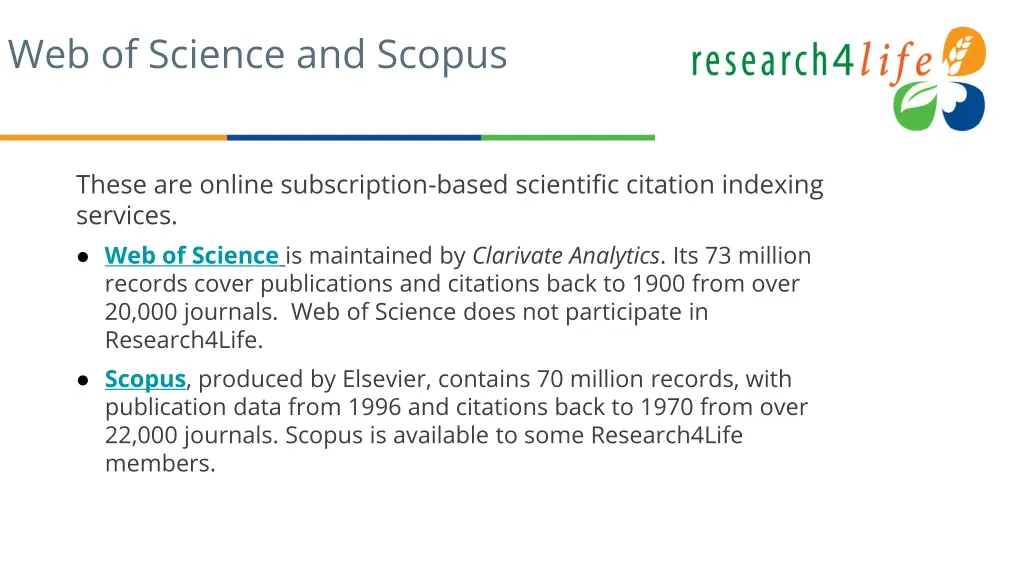 web of science and scopus