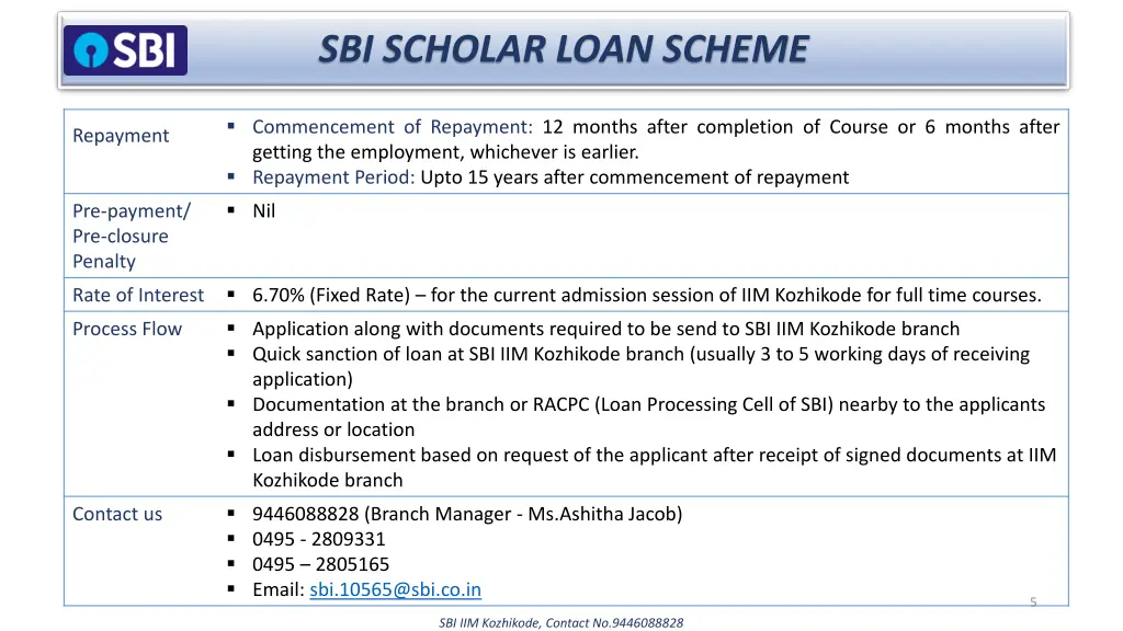 sbi scholar loan scheme 3