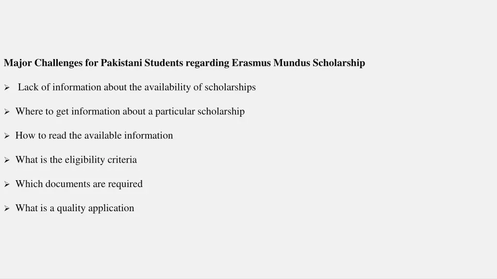 major challenges for pakistani students regarding