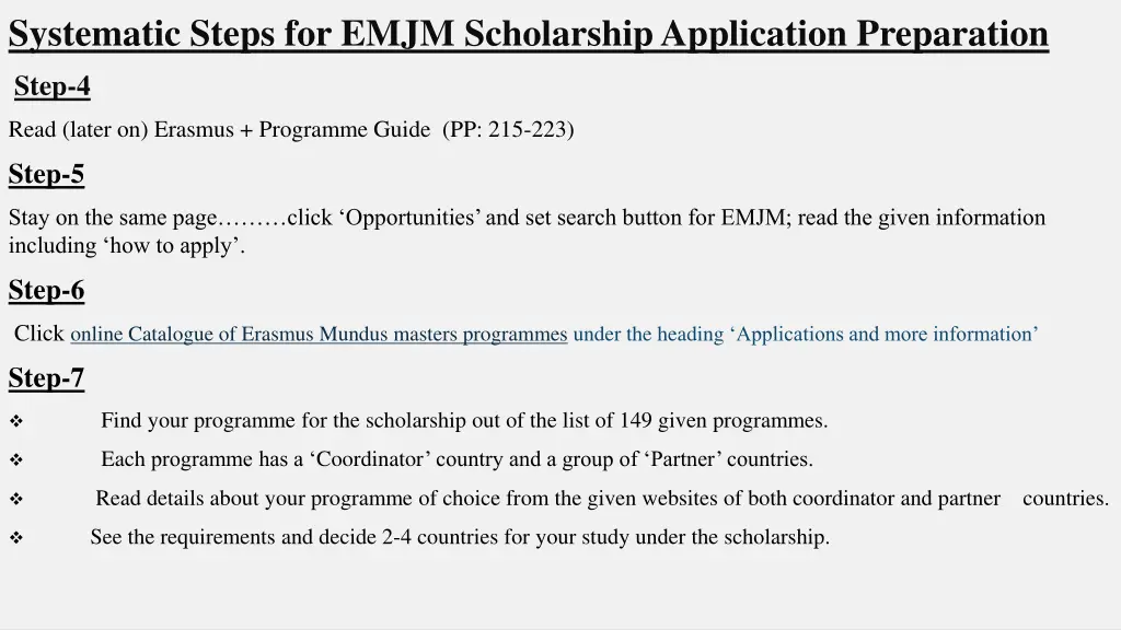 systematic steps for emjm scholarship application 1