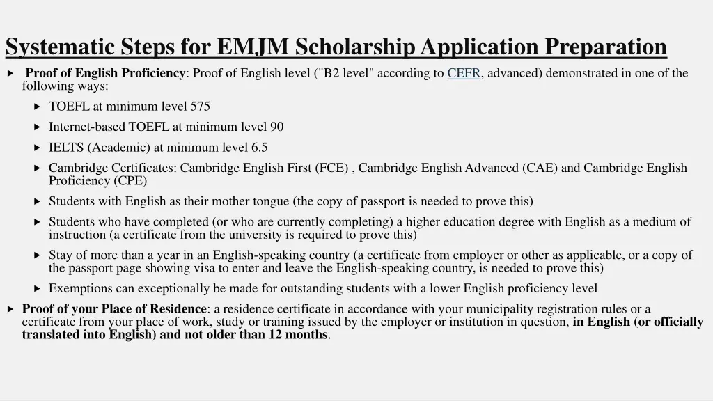 systematic steps for emjm scholarship application 4