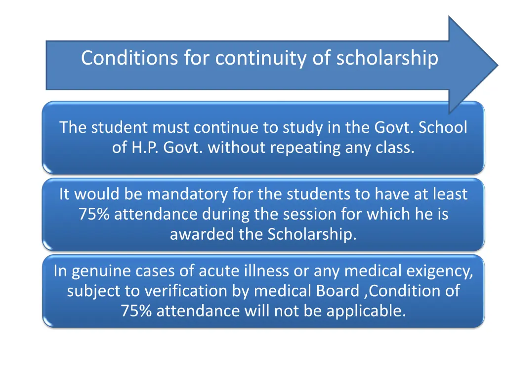 conditions for continuity of scholarship