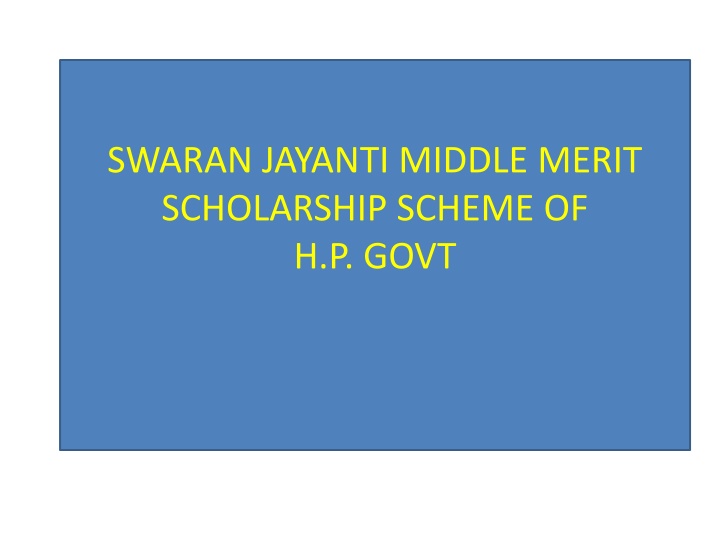 swaran jayanti middle merit scholarship scheme