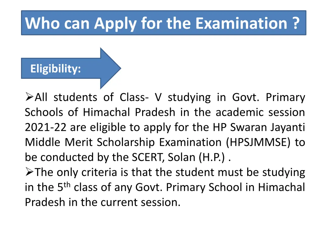 who can apply for the examination