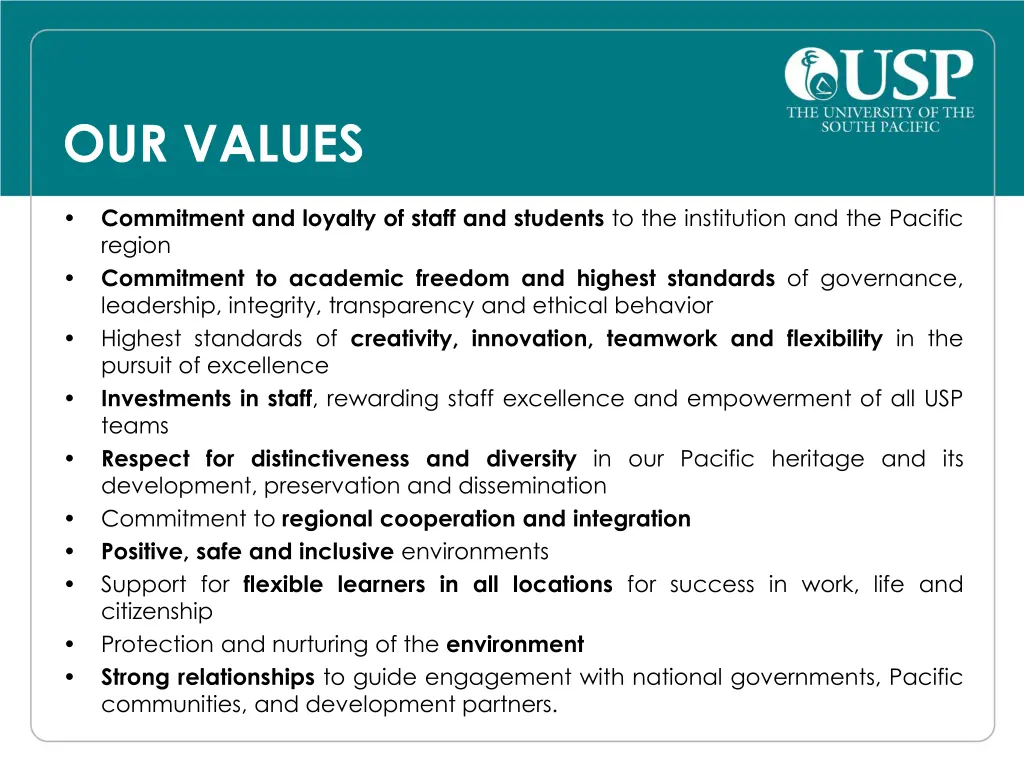 our values