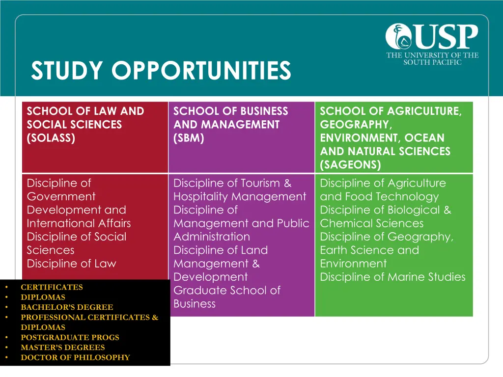 study opportunities