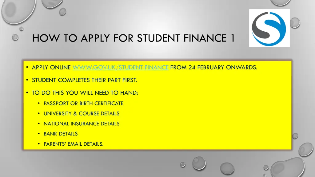 how to apply for student finance 1