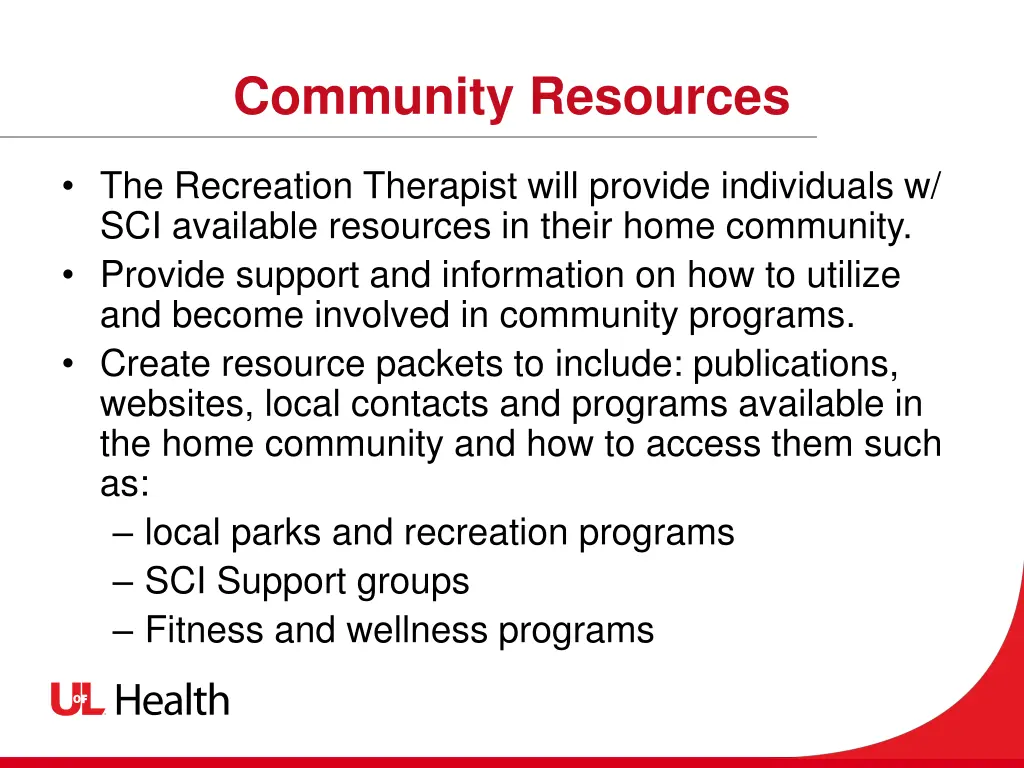 community resources