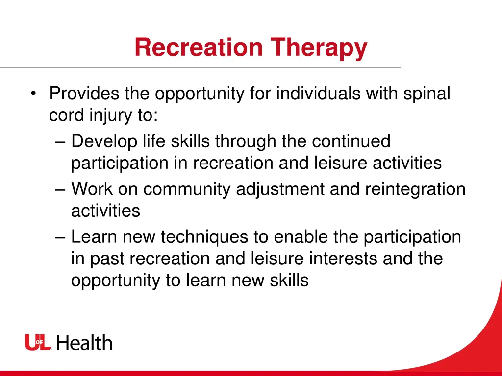 recreation therapy