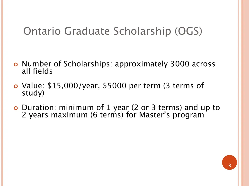 ontario graduate scholarship ogs