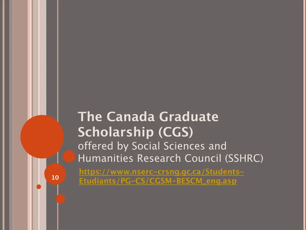 the canada graduate scholarship cgs offered