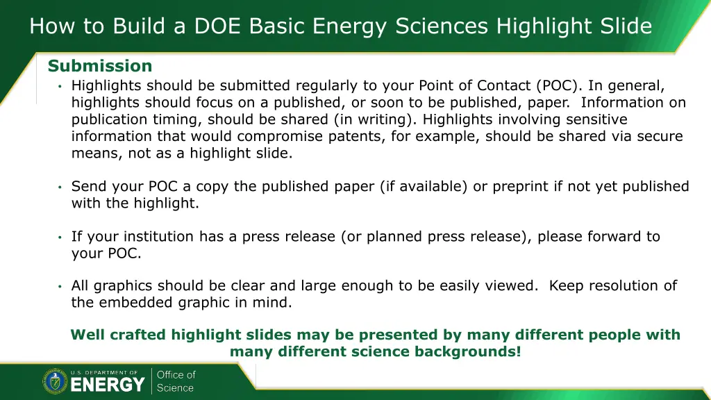 how to build a doe basic energy sciences 1