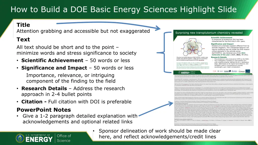 how to build a doe basic energy sciences 2