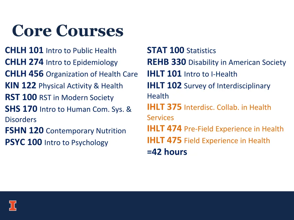 core courses