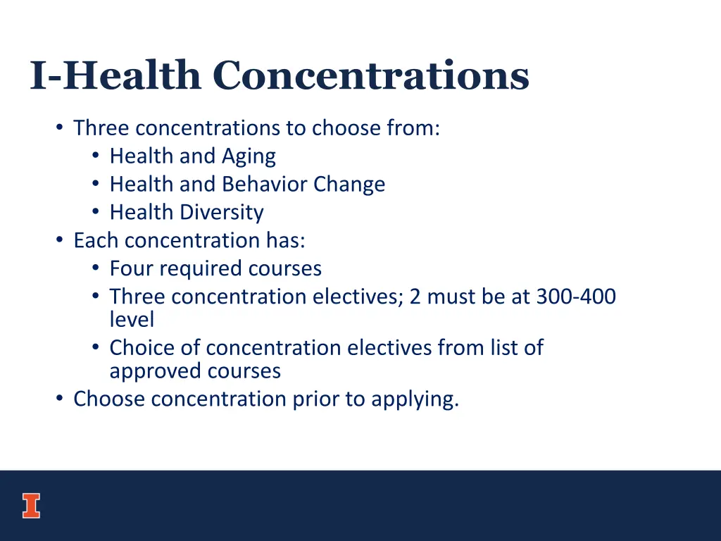 i health concentrations