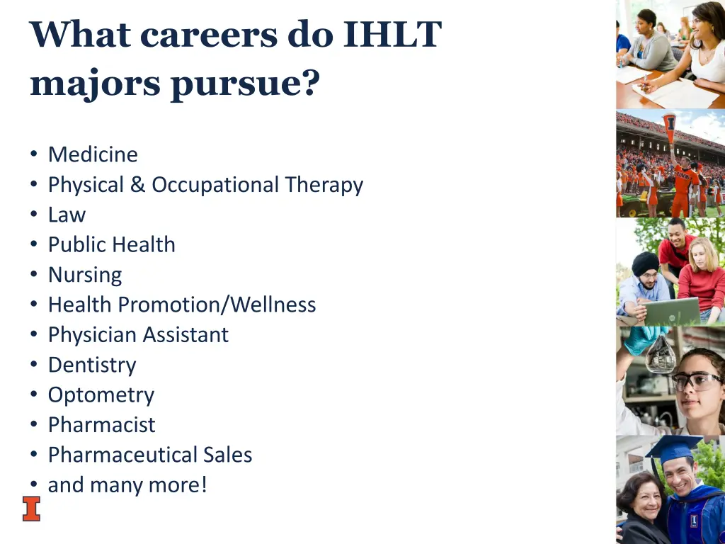 what careers do ihlt majors pursue