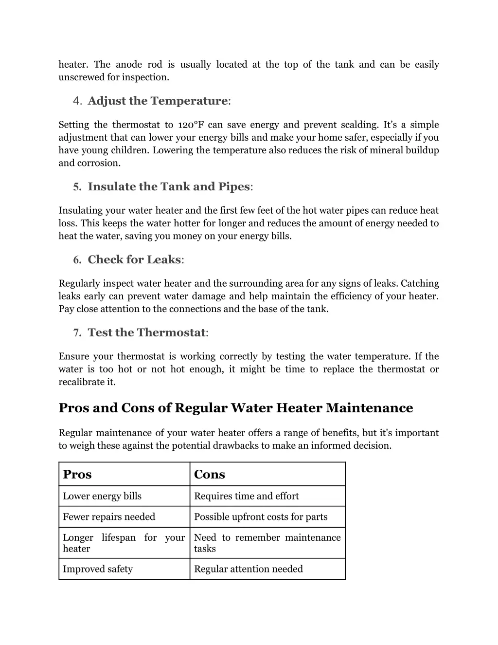 heater the anode rod is usually located