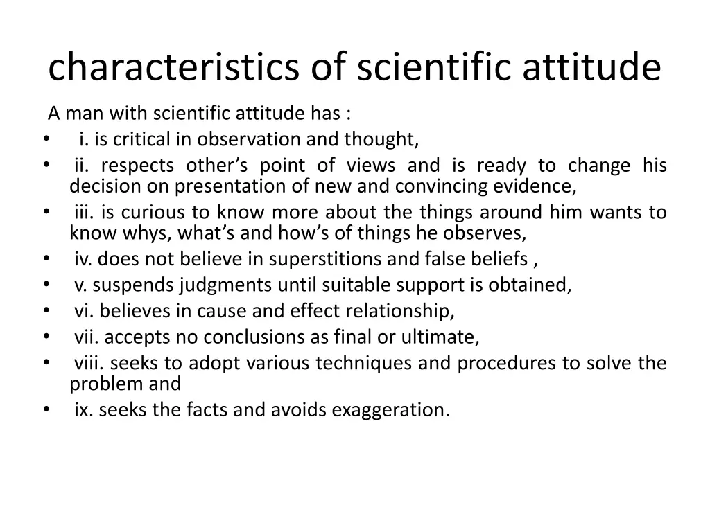 characteristics of scientific attitude