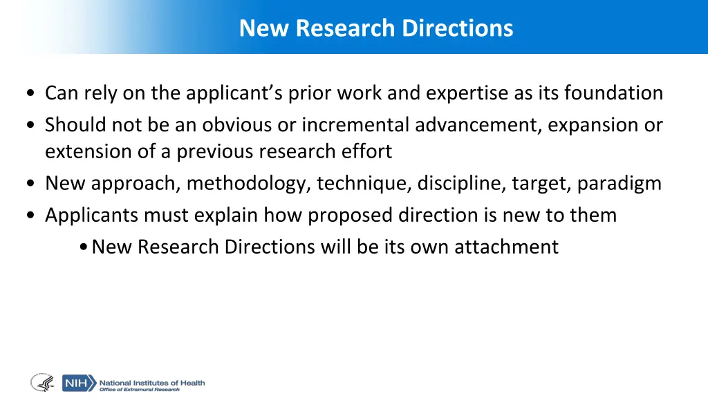 new research directions