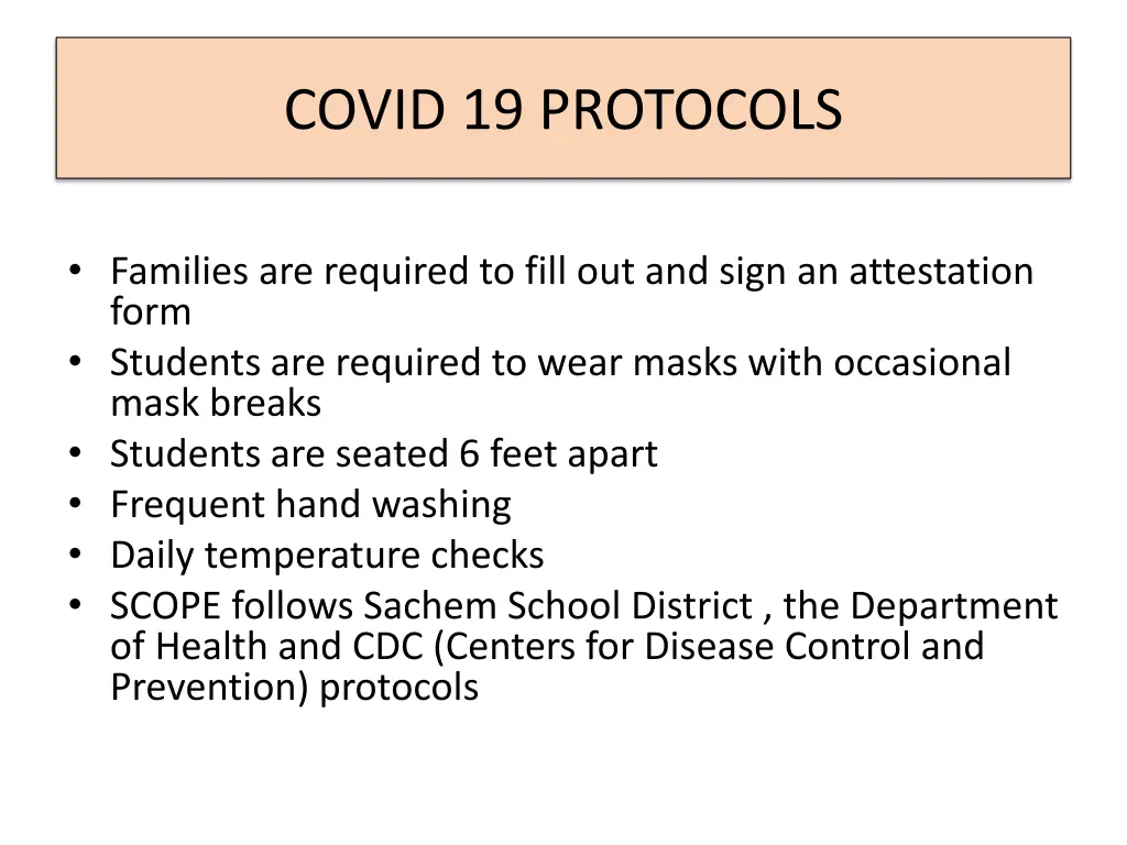 covid 19 protocols