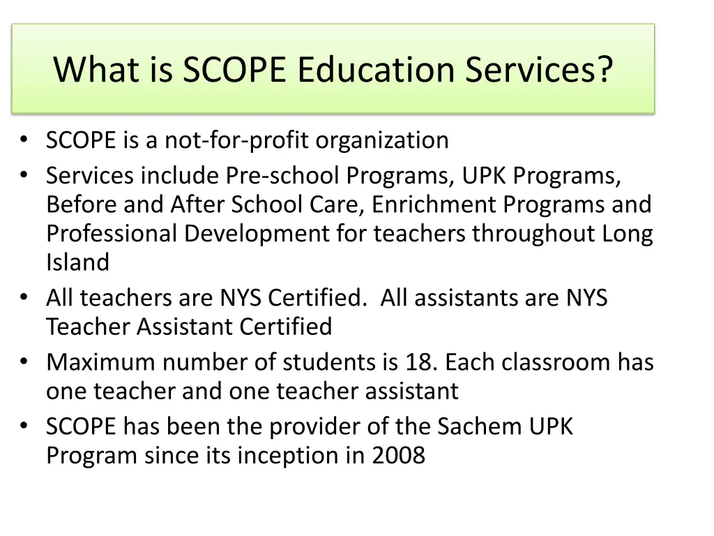 what is scope education services